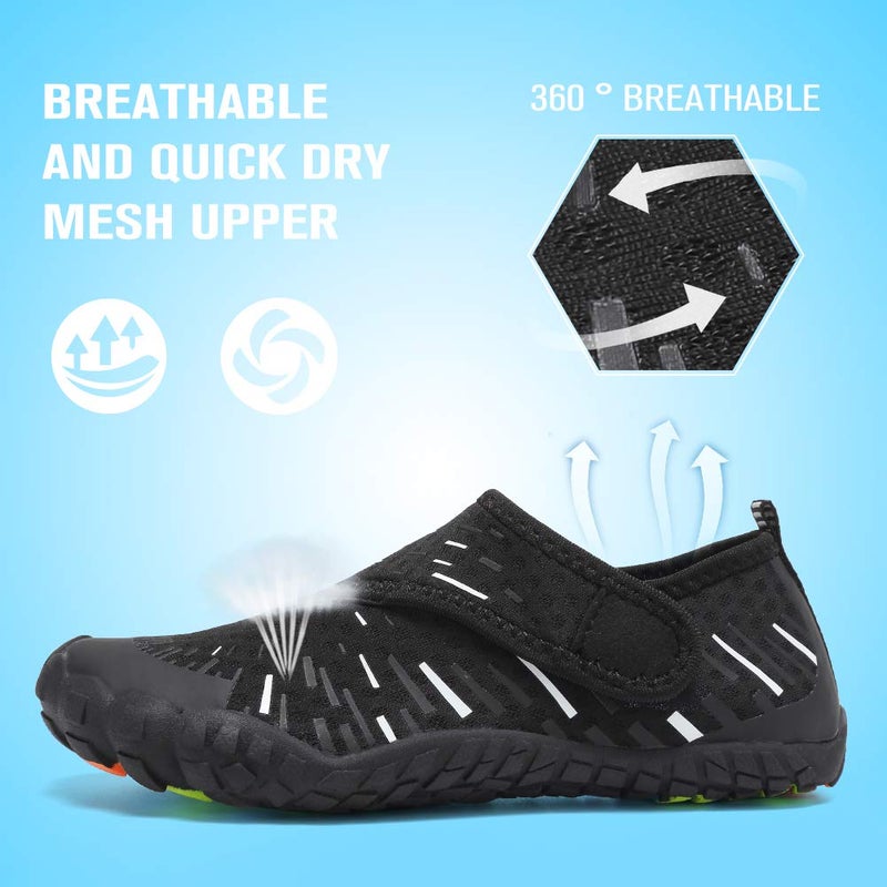 CIOR Boys & Girls Water Shoes Sports Aqua Athletic Sneakers Lightweight Sport Shoes(Toddler/Little Kid/Big Kid) U1ELJSX011-Blk.white-33 - Image 3